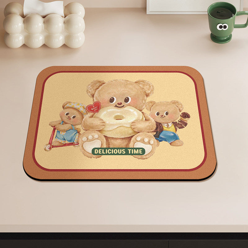 Cute Bear-Themed Kitchen Mat
