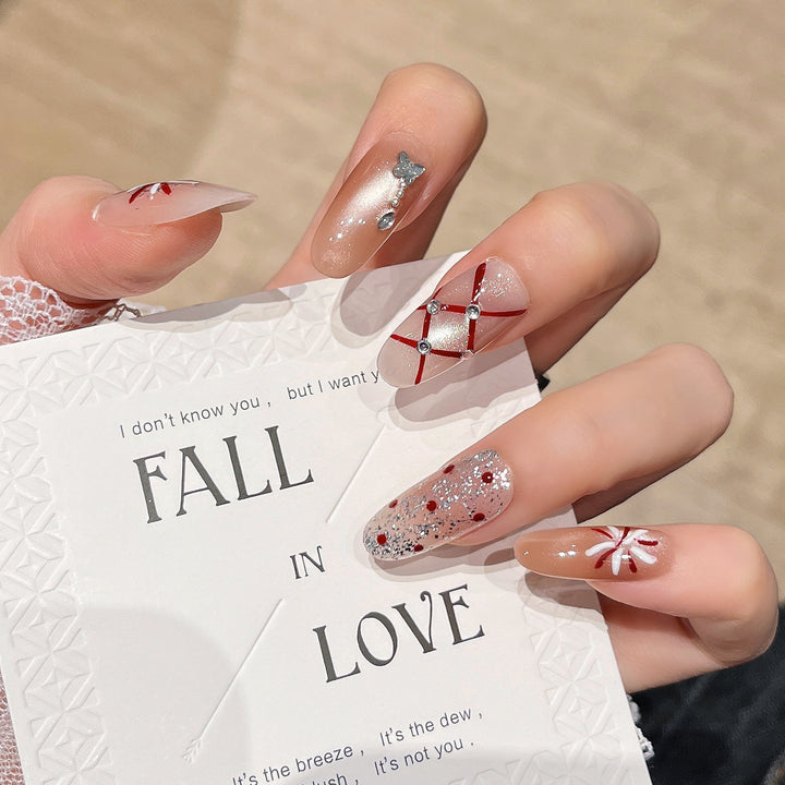 Festive Decorative Press-On Nail Art Kalsten