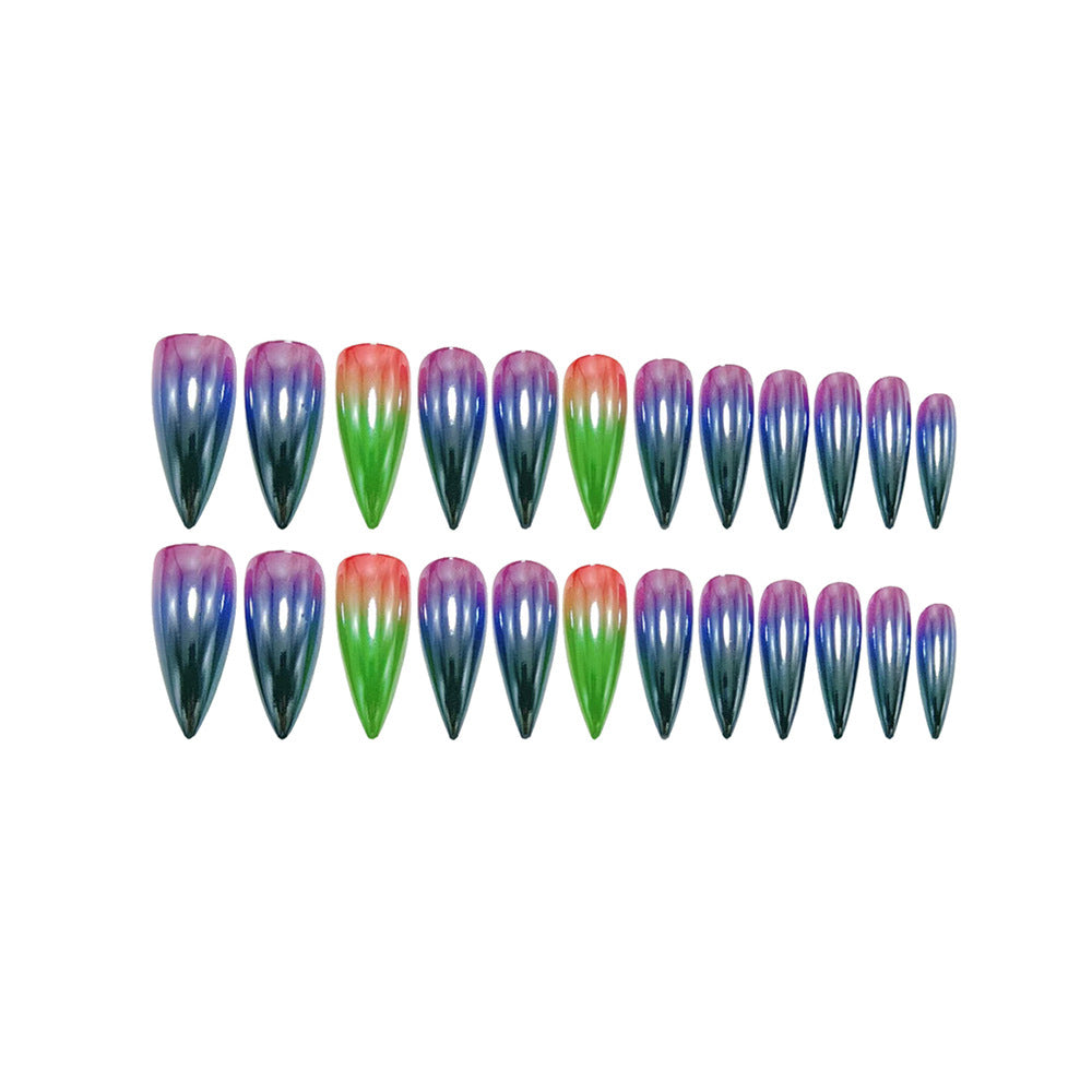 High-shine artificial nails in trendy multicolor design Kalsten