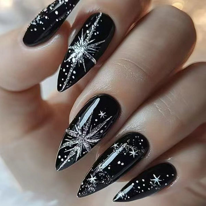 Glamorous Art Nails with Sparkling Star Design Kalsten