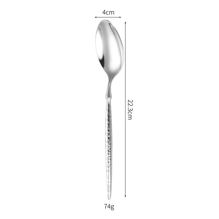 Elegant soup spoon with structured handle Kalsten