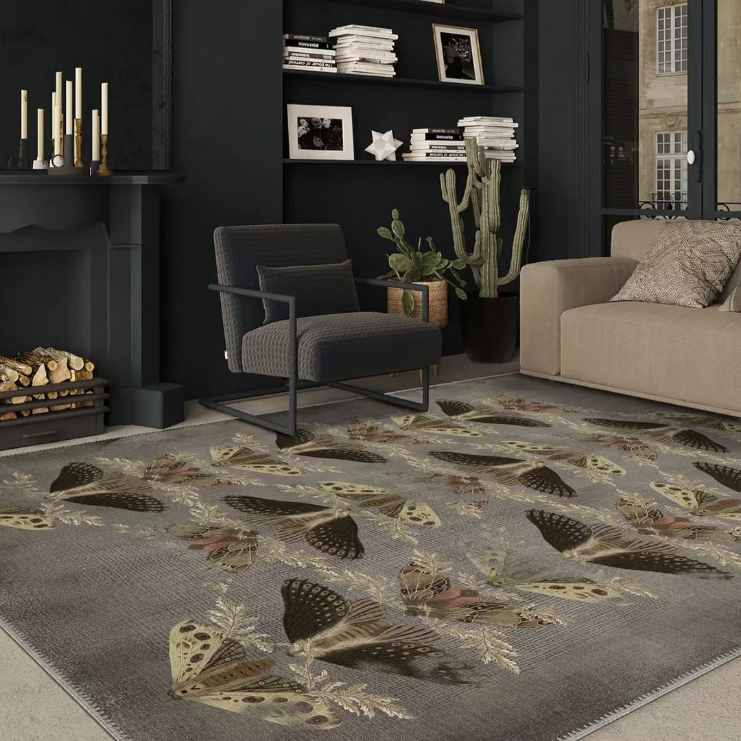 Decorative Butterfly Pattern Area Rug
