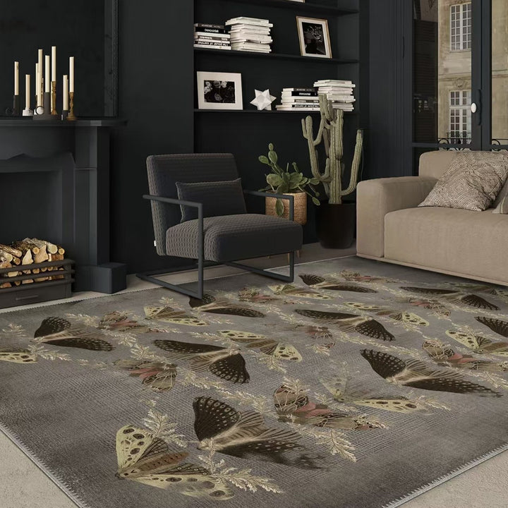 Decorative Butterfly Pattern Area Rug