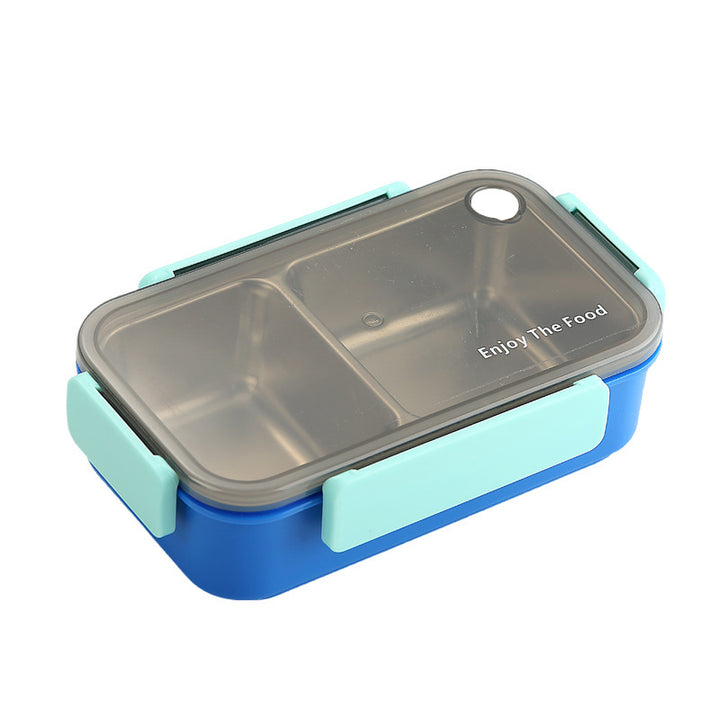 Multi-Section Eco-Friendly Lunch Box with Built-In Utensils