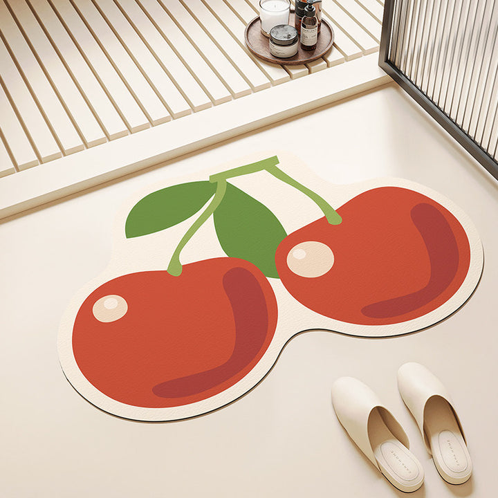 Playful Apple-Shaped Bath Mat