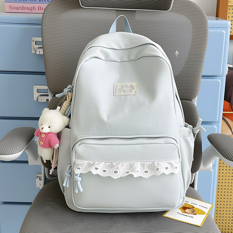 Decorative Lace-Trimmed School Backpack Kalsten