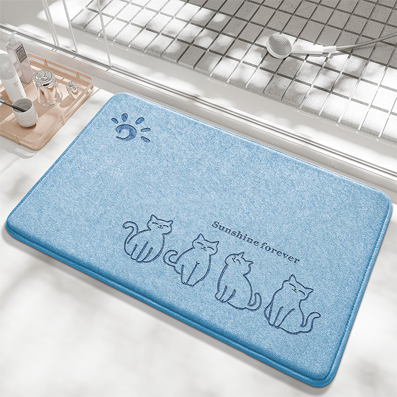 Playful Bunny Design Bath Mat Kalsten