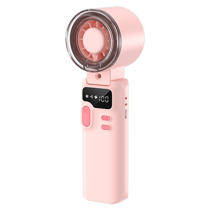 Cooling rechargeable handheld digital display misting mini fan with adjustable tilt and USB-C charging Kalsten