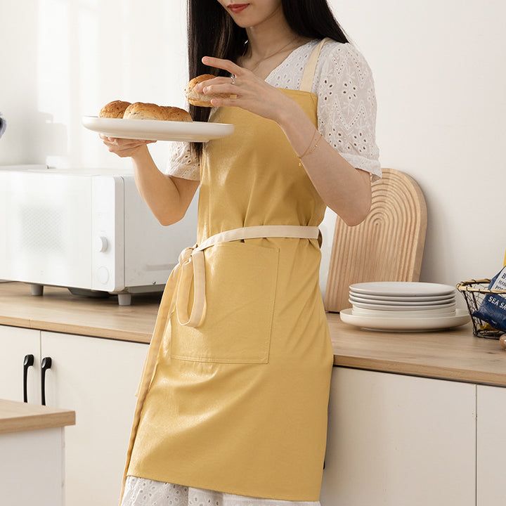 Adjustable cotton cooking apron with cross straps and large front pocket Kalsten
