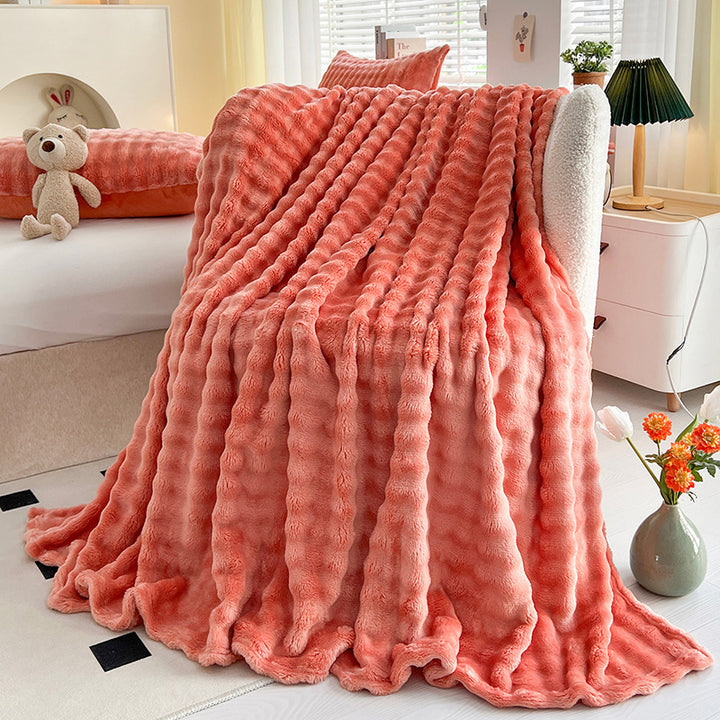 Women Plush Bedspread with Textured Design Kalsten