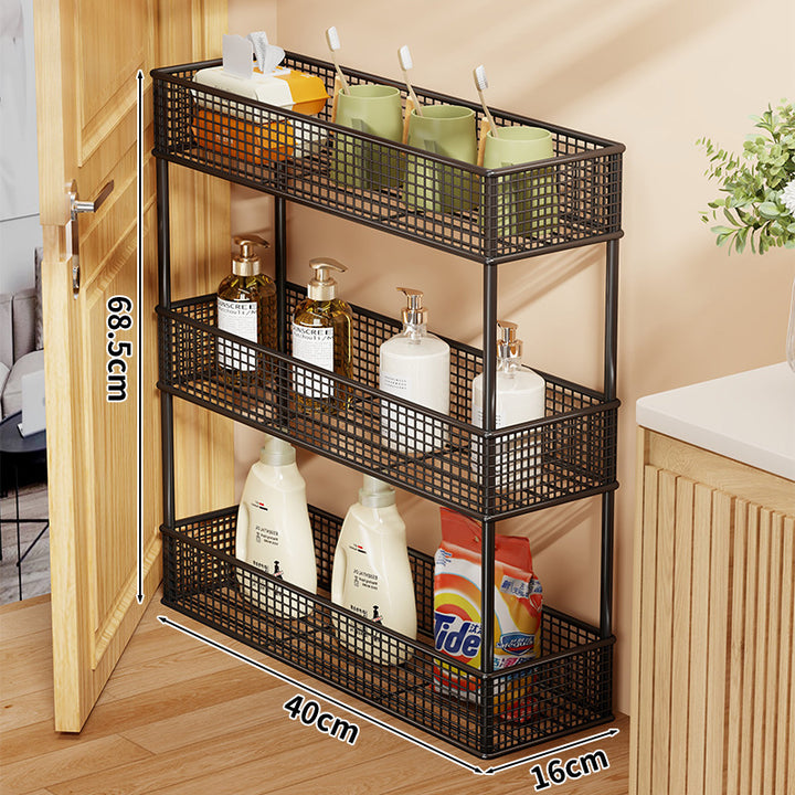Slim Overdoor Three-Tier Wire Mesh Storage Organizer