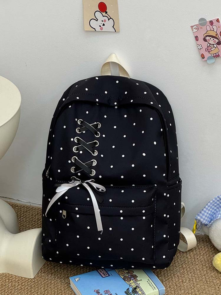 Playful Polka Dot Casual Backpack Kalsten