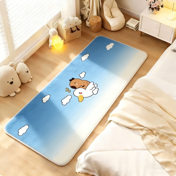 Plush Cartoon Animal-Themed Area Rug