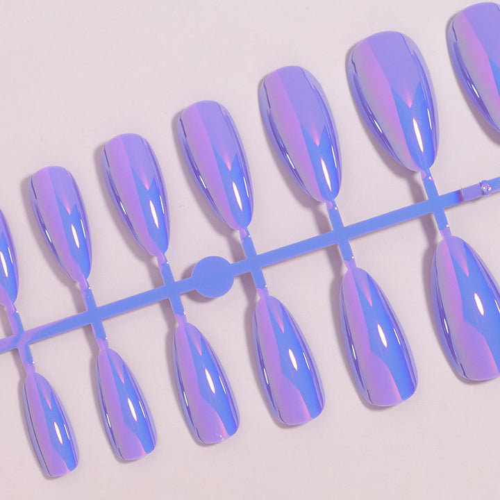Glossy Press-On Nails Set with Iridescent Finish Kalsten