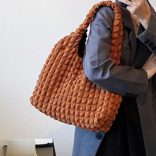 Cozy Textured Shoulder Tote