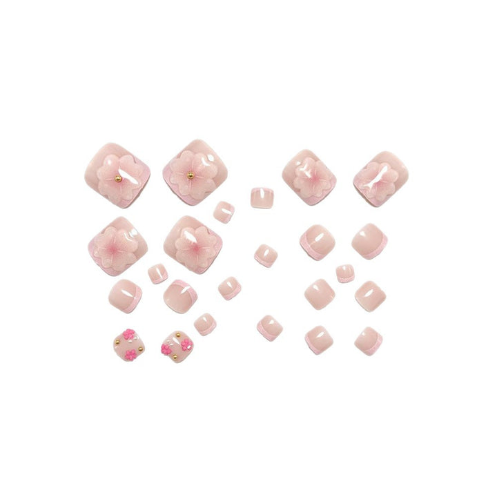 Artful toenail decorations with blooming accents Kalsten