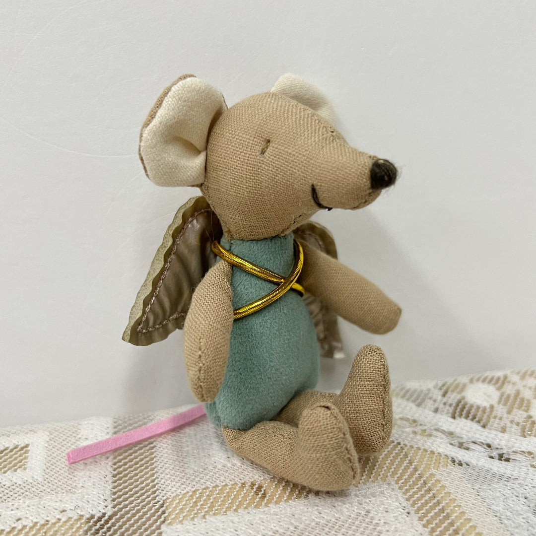 Handcrafted Cotton Mouse Doll with Crochet Floral Dress