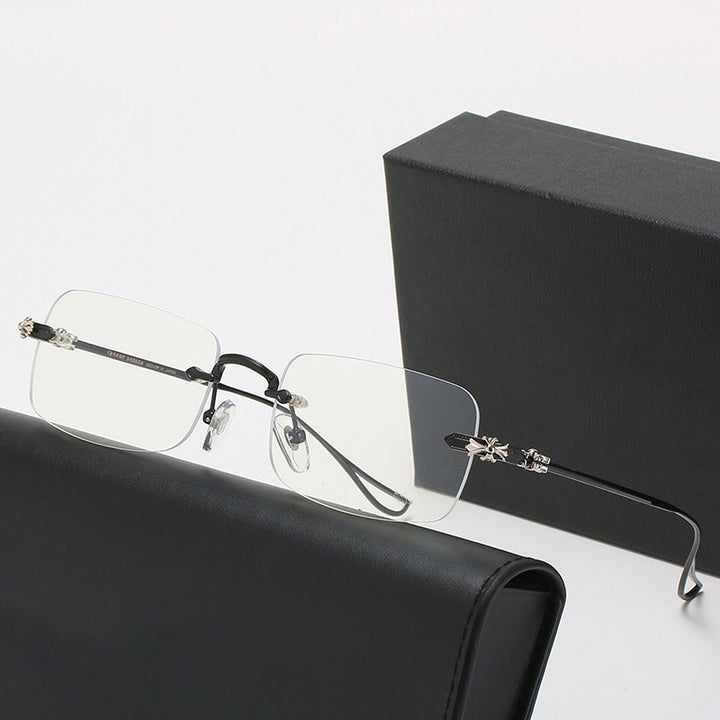 Ladies fashionable correction glasses with elegant square frame and decorated temples Kalsten