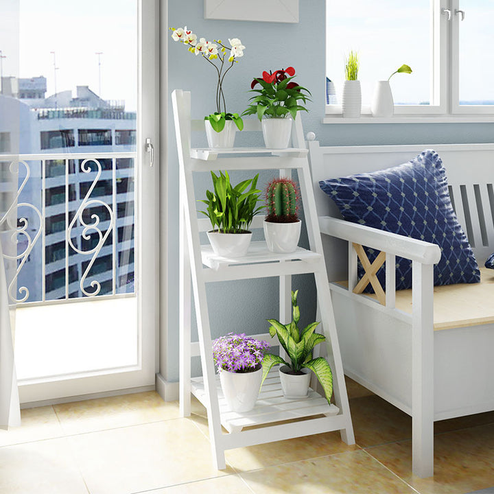Multi-Tiered Wooden Ladder Shelf Kalsten