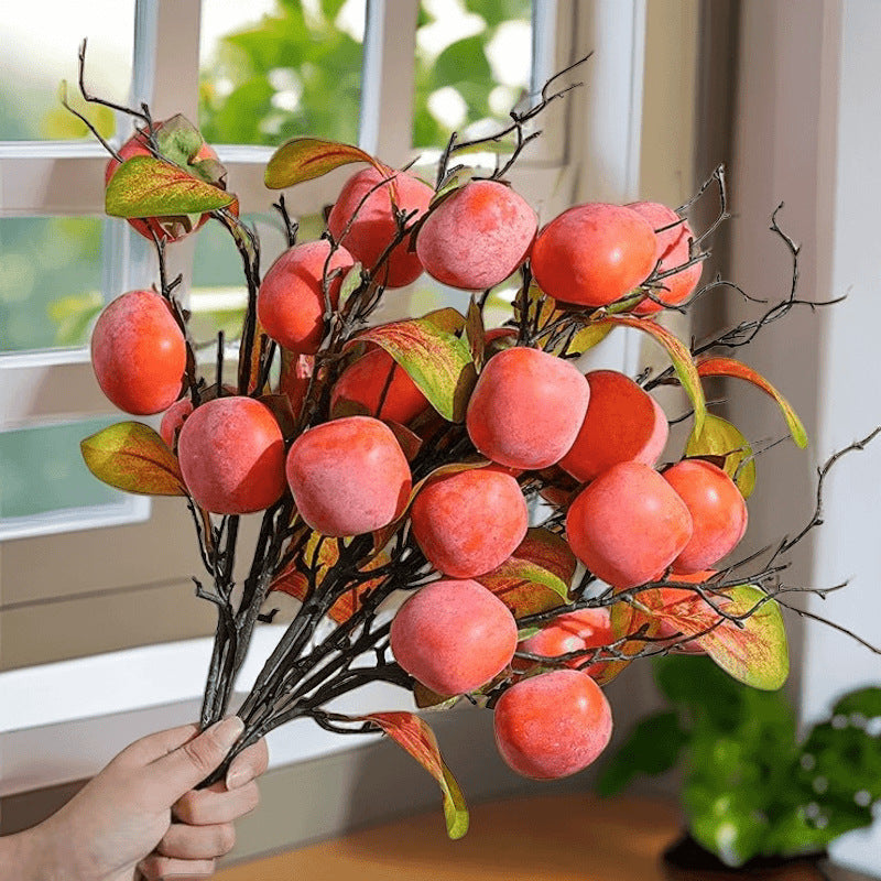 Realistic Decorative Faux Persimmon Branch