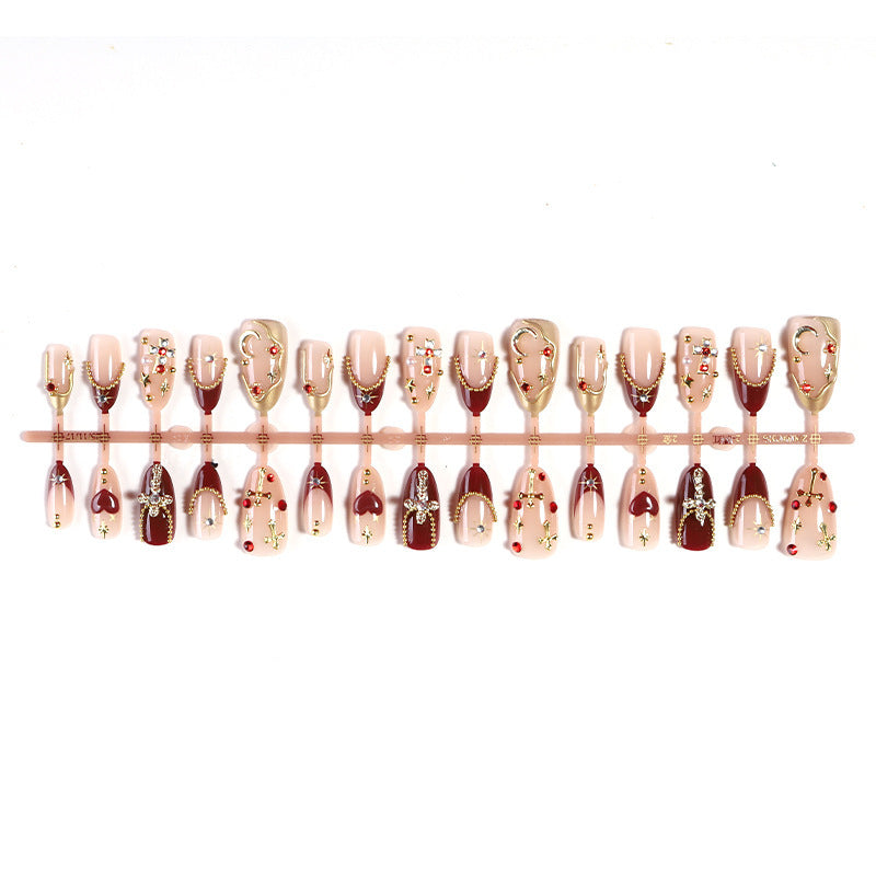 Decorative artificial nail set with elegant embellishments Kalsten
