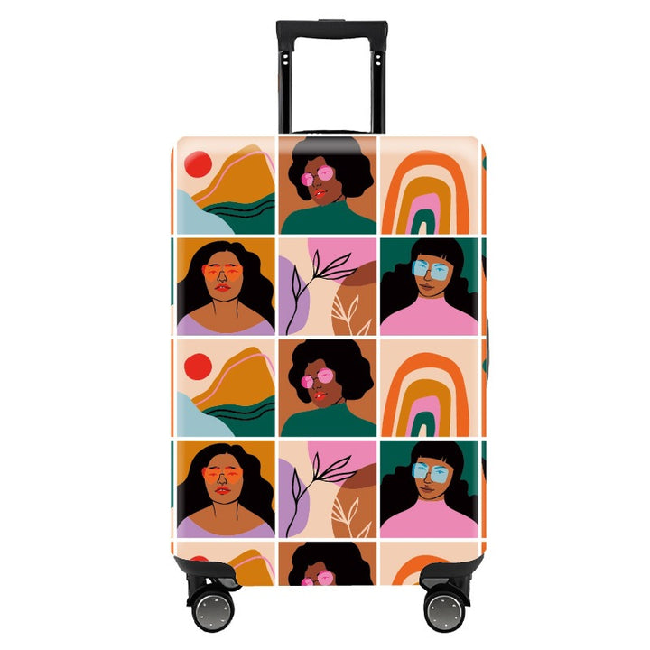 Women's hard-shell suitcase with colorful travel motif Kalsten