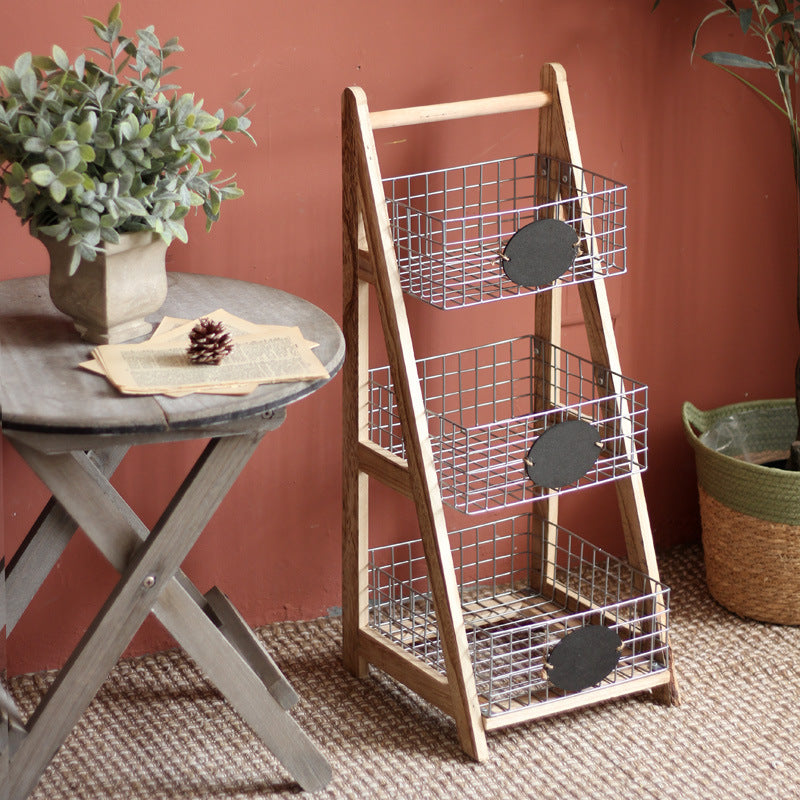 Practical stair shelf with wire baskets Kalsten