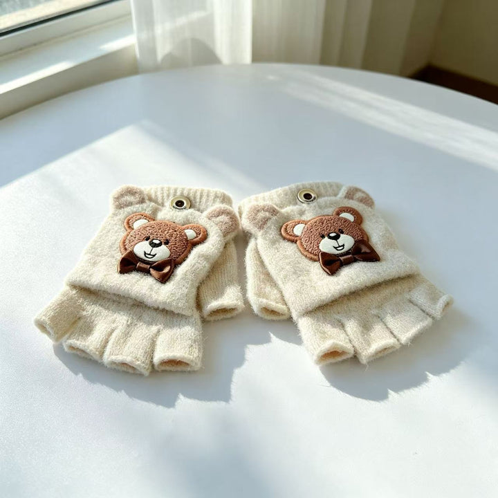 Cute Bear-Themed Fingerless Gloves Kalsten