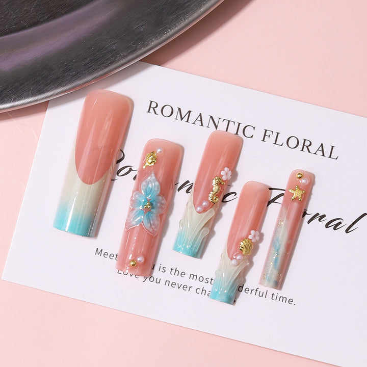 Floral Decorative Press-On Nail Set Kalsten