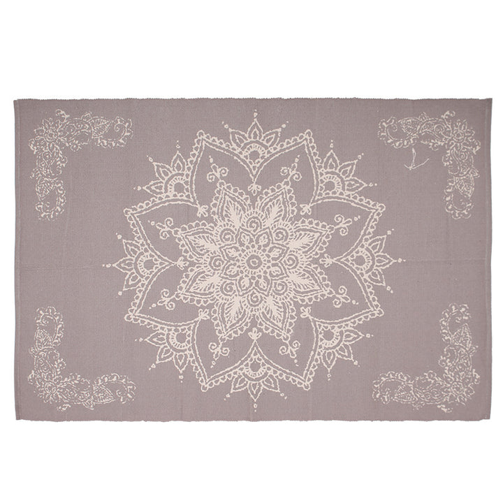 Flat-woven rectangular rug for living and entrance areas with quatrefoil pattern Kalsten