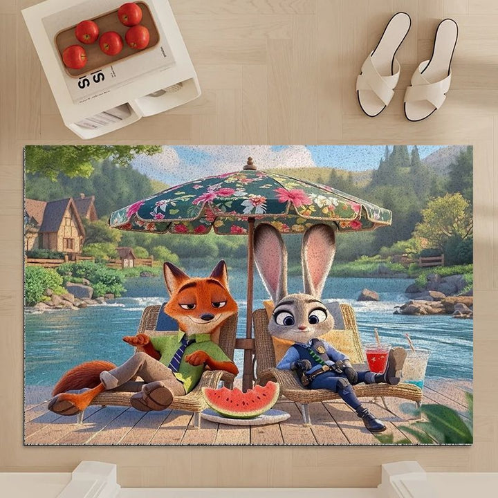 Playful Animated Character Bath Rug