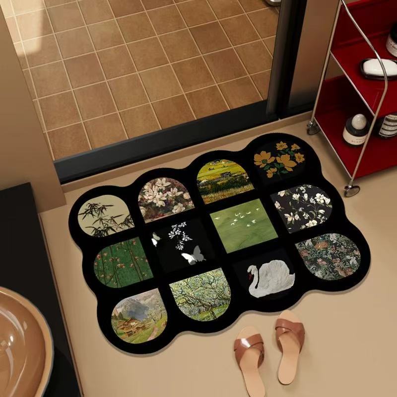 Artistic Floral Print Area Rug for Home Decor