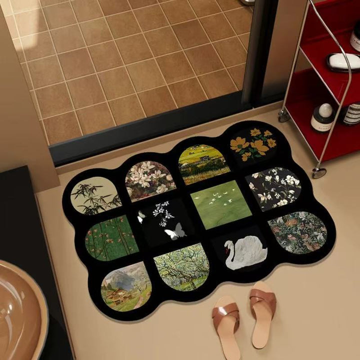 Artistic Floral Print Area Rug for Home Decor