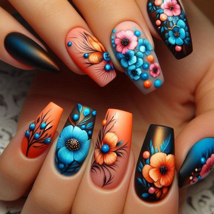Floral Art Acrylic Nail Set Kalsten