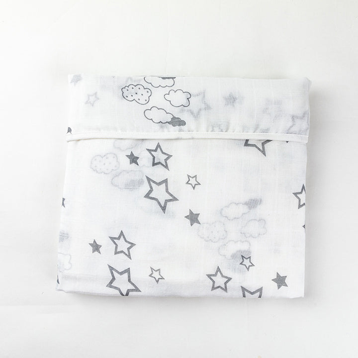 Soft Muslin Baby Blanket with Stars and Clouds Print kalsten