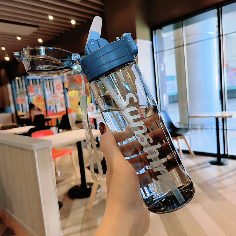 Women Transparent Water Bottle with Ergonomic Lid Kalsten
