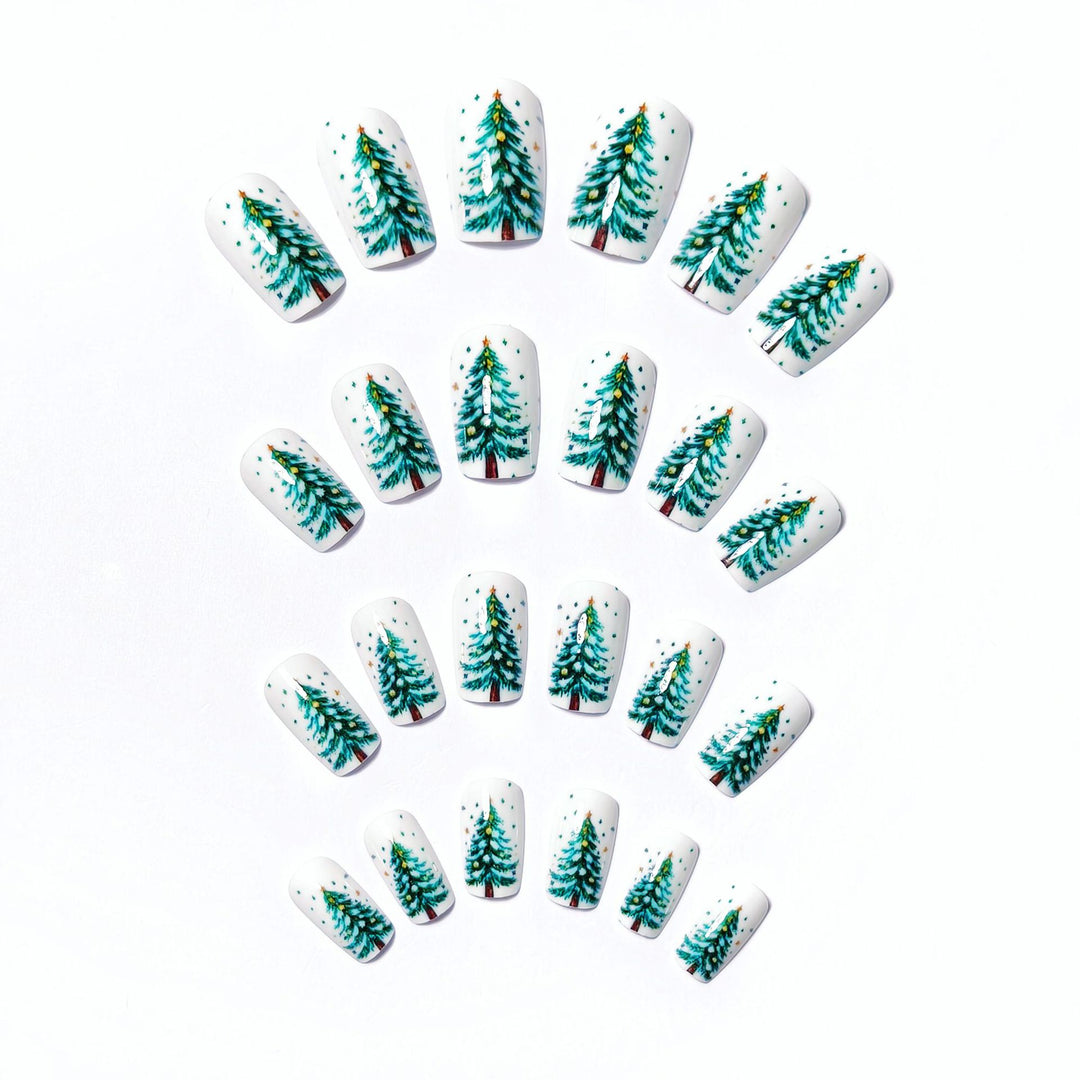 Artificial Nails In Festive Winter Forest Design Kalsten