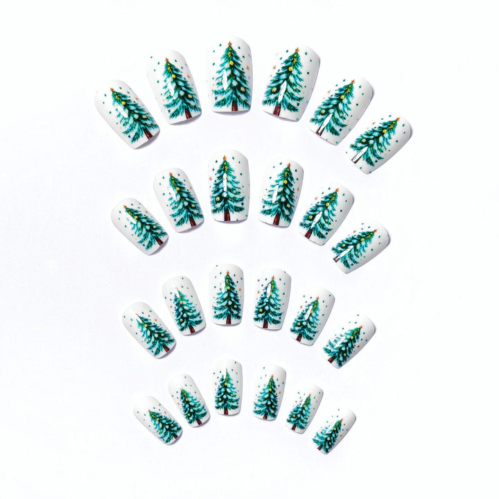 Artificial Nails In Festive Winter Forest Design Kalsten