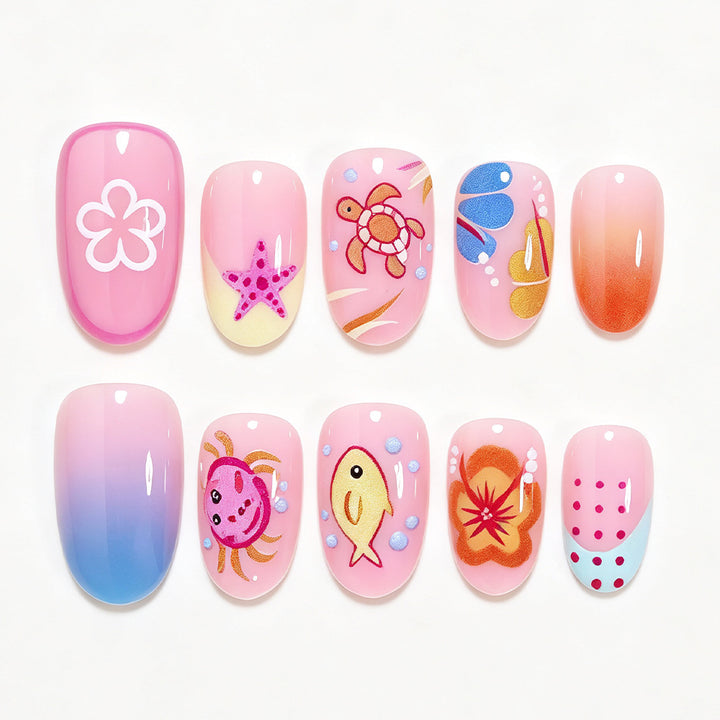 Whimsical Ocean Animal Nail Art Set Kalsten
