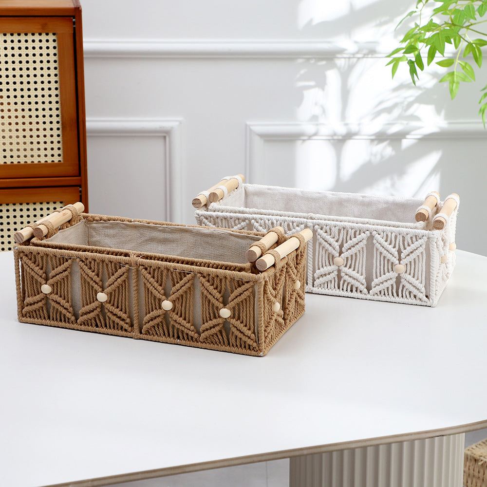 Decorative Macrame Storage Basket Kalsten