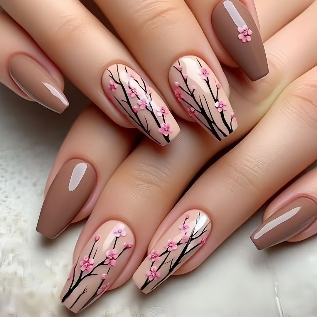 Floral Art Acrylic Nail Set Kalsten