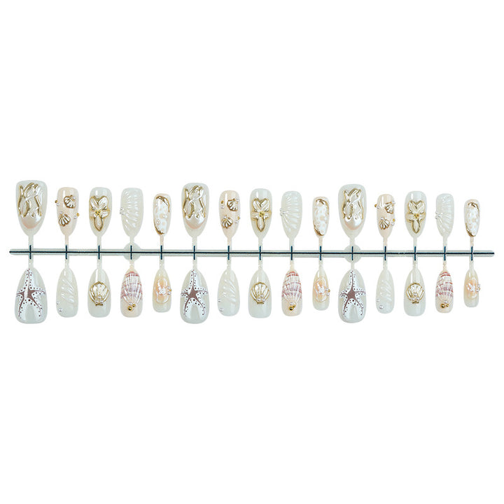 Artistic Coastal-Themed Press-On Nail Set kalsten