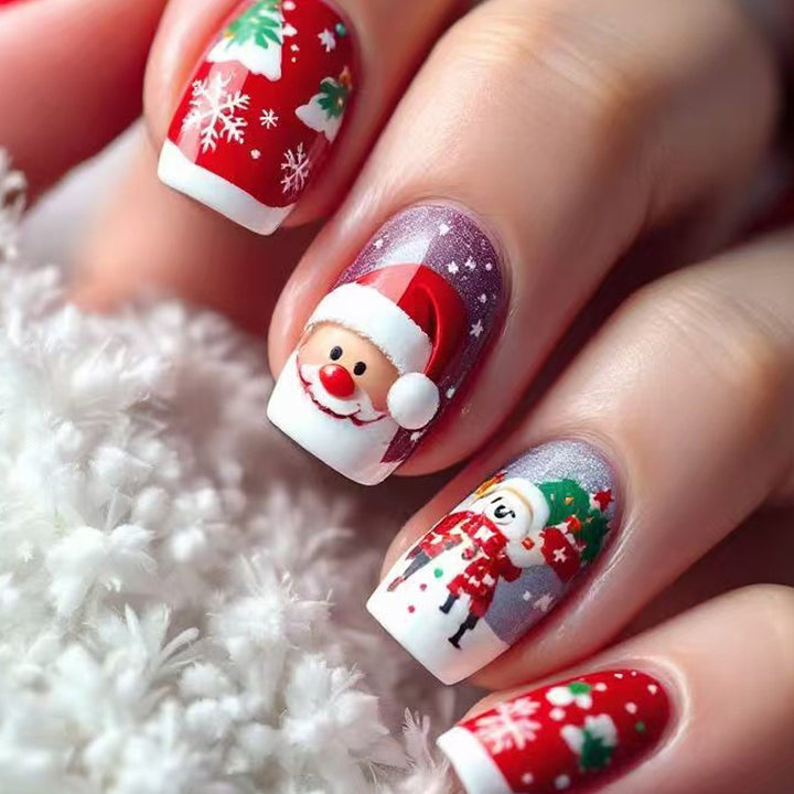 Artificial nails with festive Santa design Kalsten
