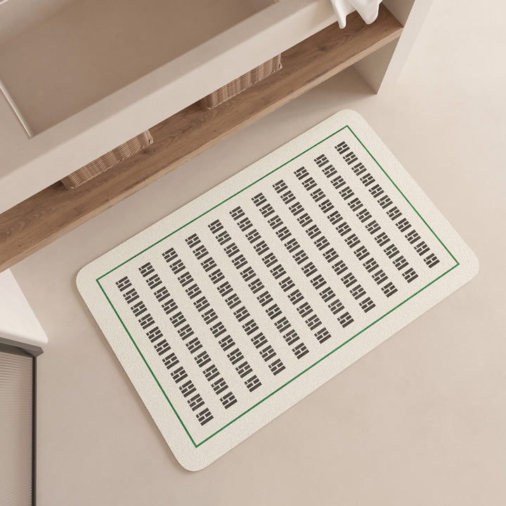 Modern Geometric Patterned Bath Mat Kalsten