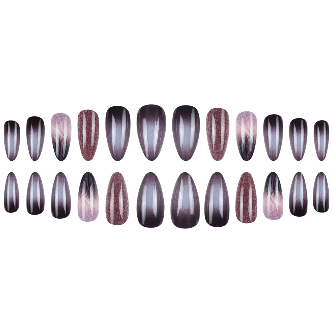 Long Stiletto Press-On Nails with Gradient and Shimmer Effect Kalsten