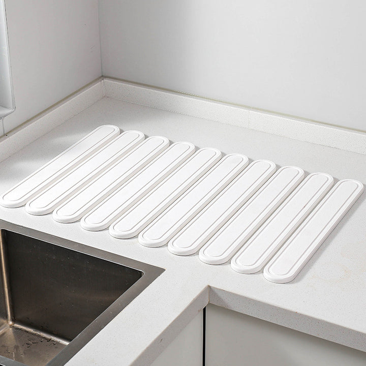 Decorative Marble Striped Kitchen Drying Mat