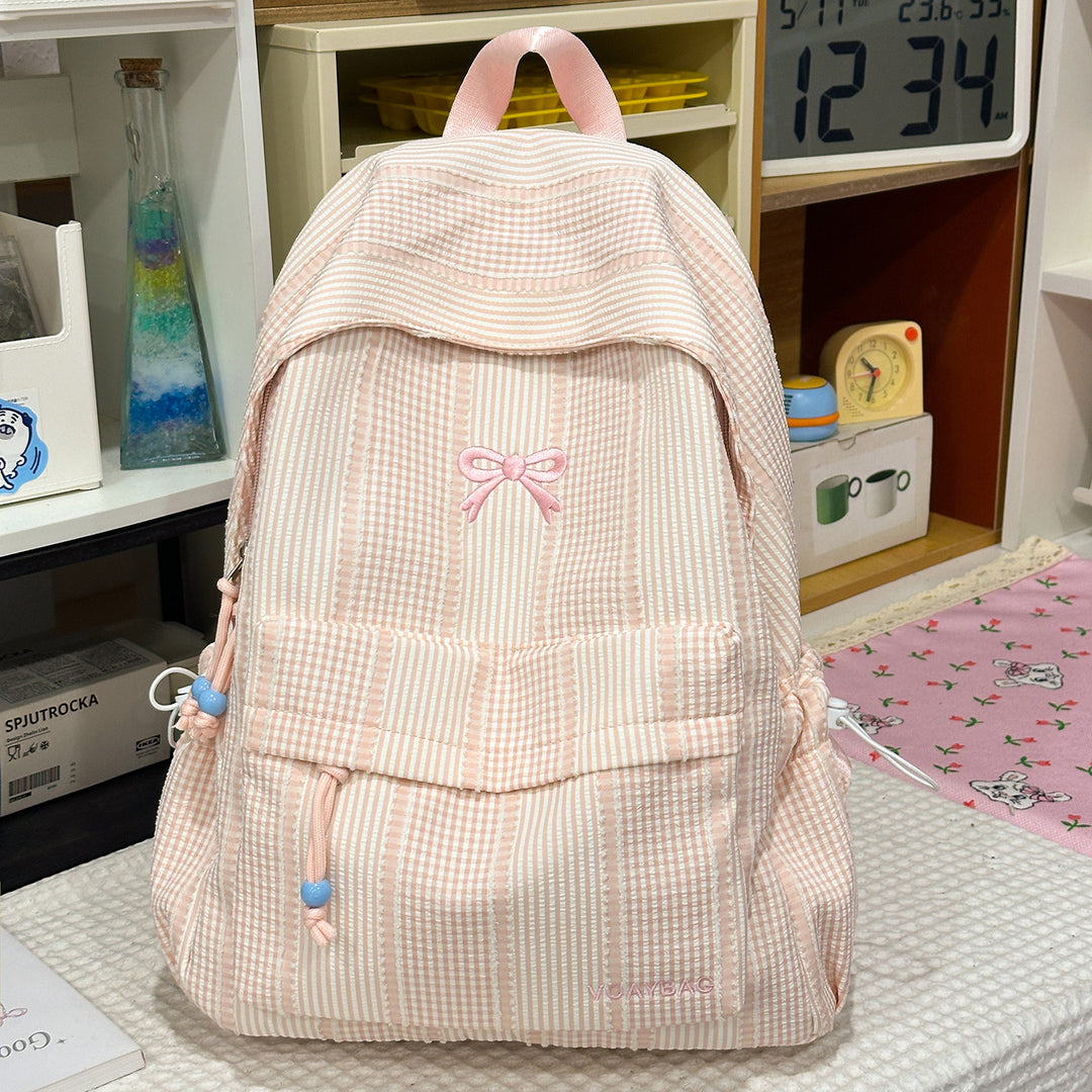 Cute Checked Patterned School Backpack Kalsten
