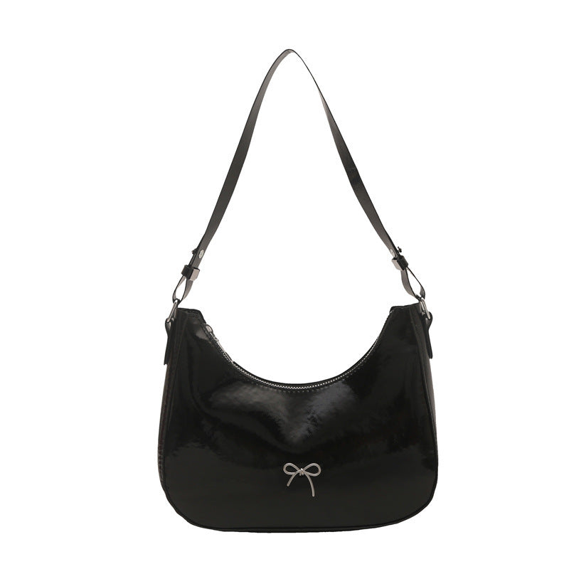 Premium Glossy Faux Leather Hobo Bag Kalsten