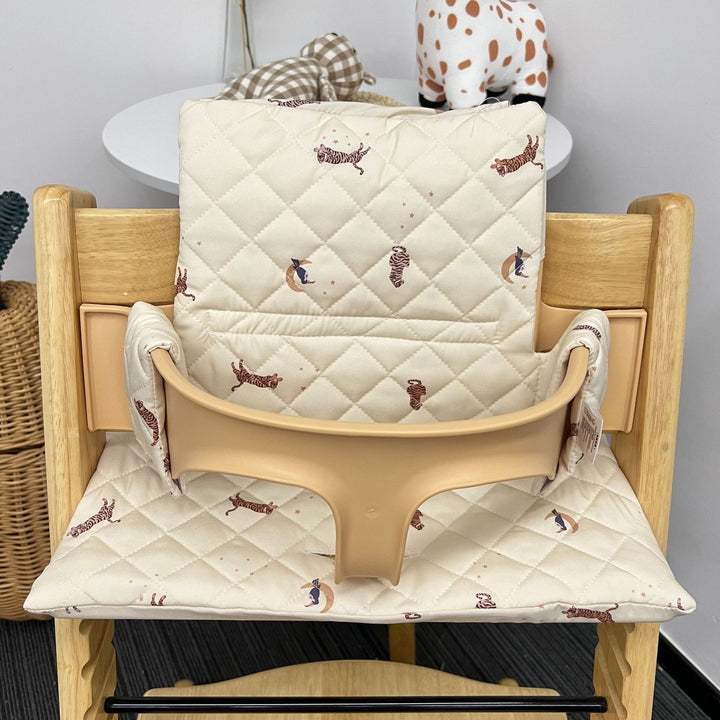 Padded Baby High Chair Cushion Set with Removable Teddy Applique