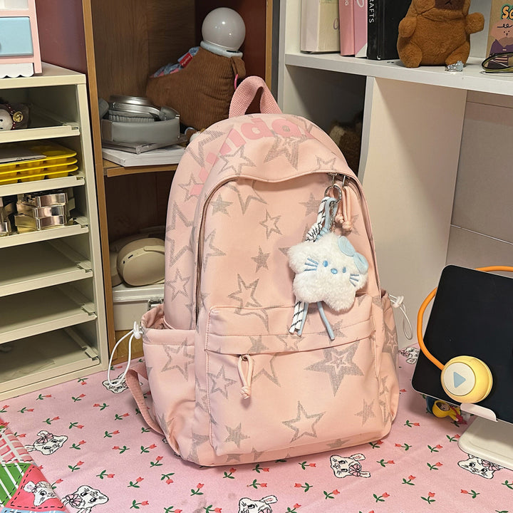 Star-Print Casual Backpack
